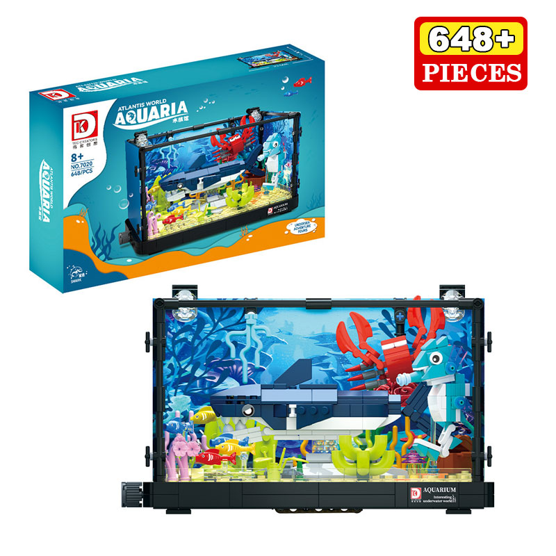 Aquarium Fish World - 648PCS Blok Bangunan Ekosistem Hiu Model