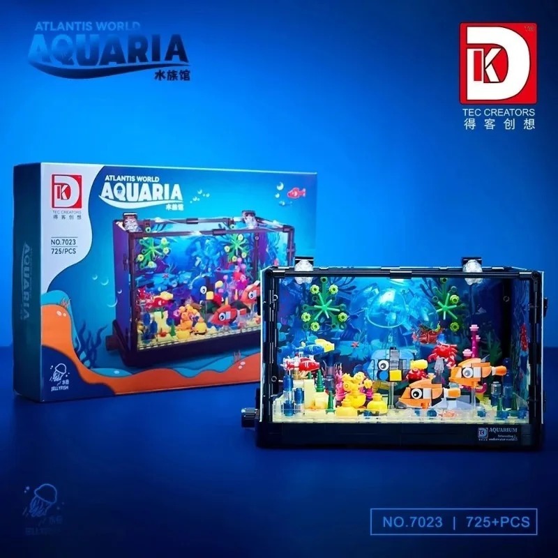 Aquarium Fish World - 3 Set Blok Bangunan Puzzle Akuarium