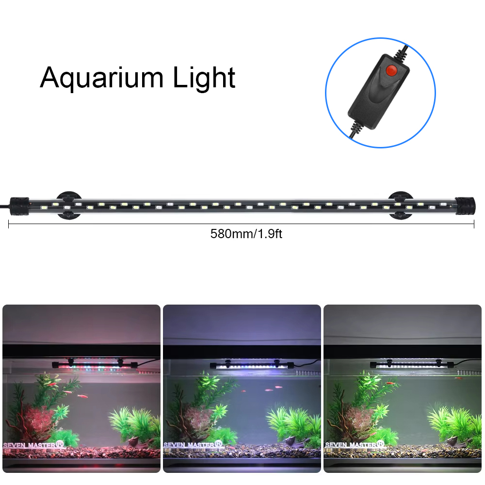 Aquarium Fish Enrichment - Lampu LED dekorasi akuarium, 58CM lampu