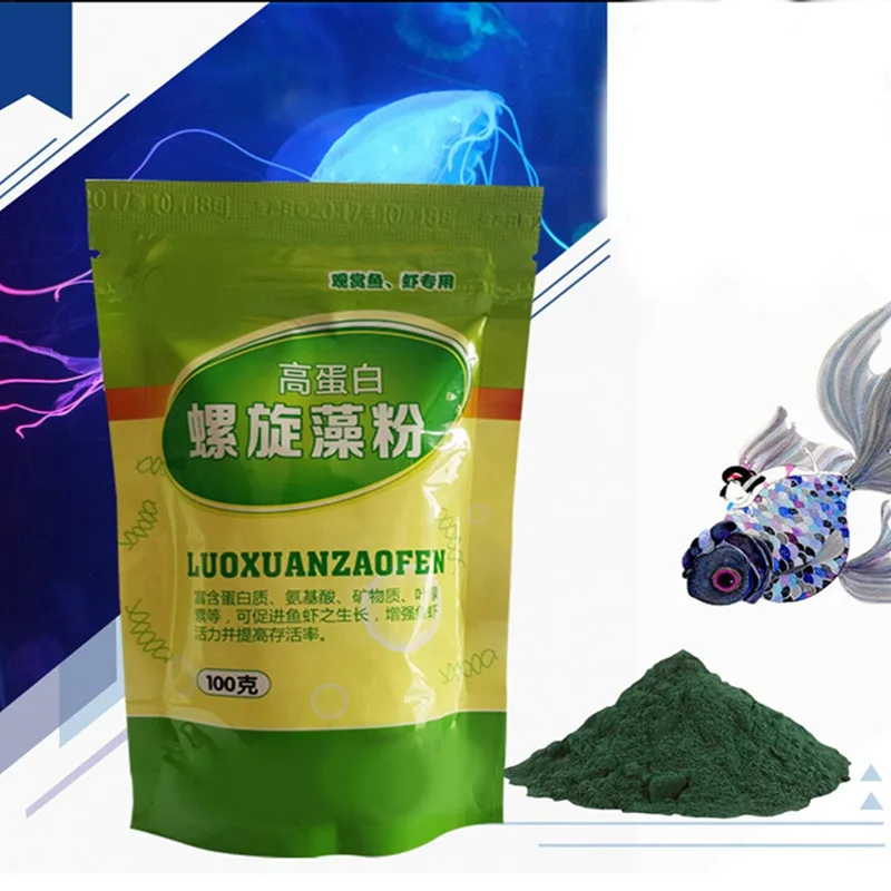 Aquarium Fish Vitamin - Botol bubuk Spirulina makanan nutrisi laut