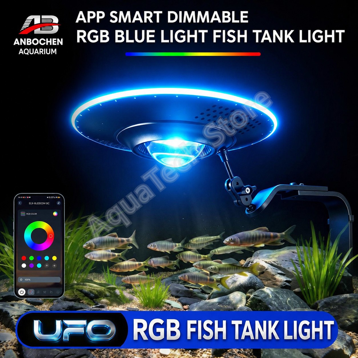 Aquarium Fish App - ANBOCHEN UFO RGB LED Lampu Akuarium