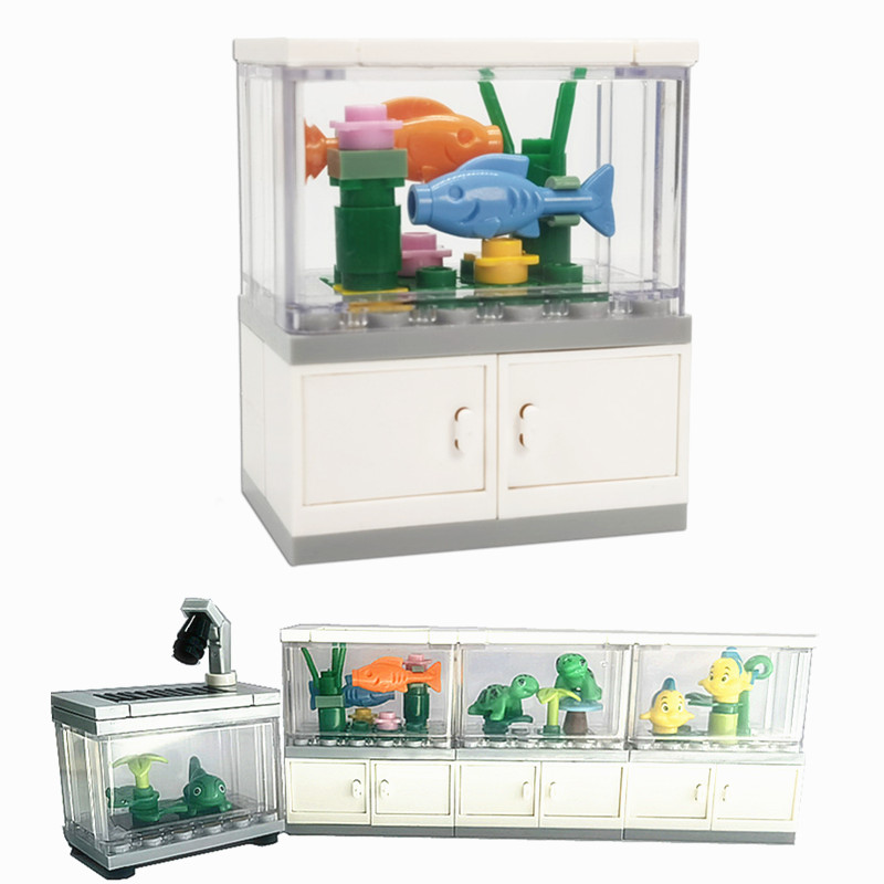 Mainan rakitan MOC blok bangun - Aquarium Fish Lego ulasan dan harga