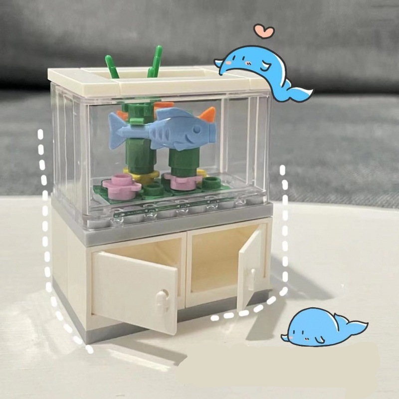 Mainan rakitan MOC blok bangun - Aquarium Fish Lego ulasan dan harga